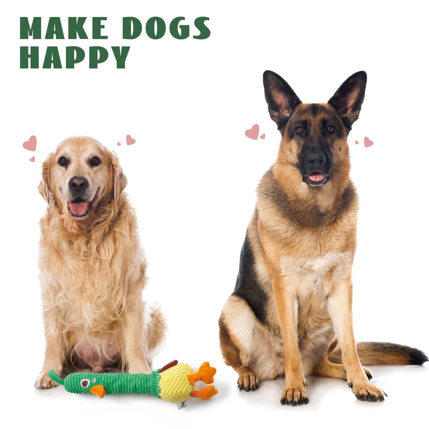 Nocciola 2 in 1 Easter Duck Dog Toy with a Large Rubber Squeaker - Tough Durable Stuffed Squeaky Crinkle Chew Toys for Aggressive Chewers, Medium and Large Breeds