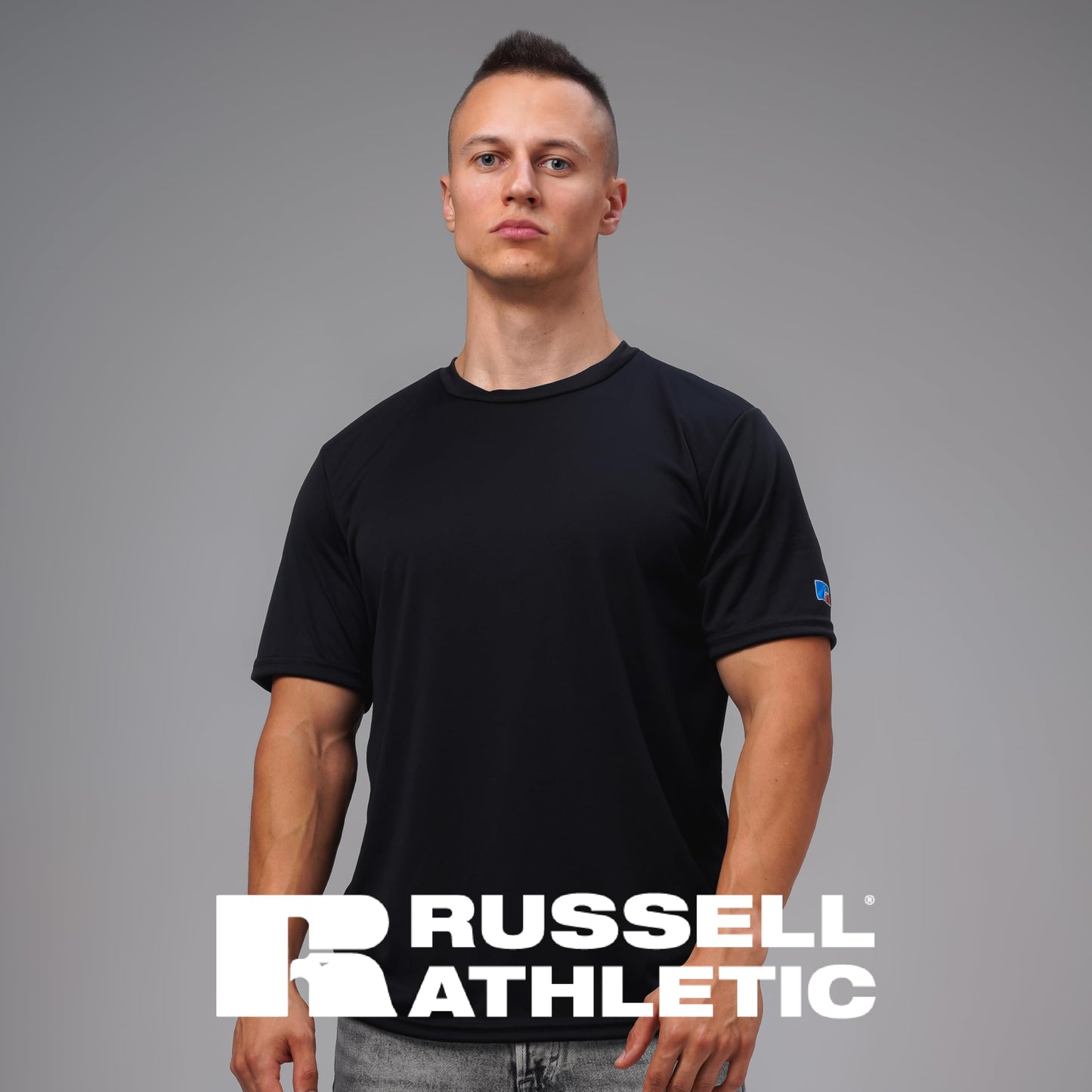 Russell Athletic Mens Short Sleeve Performance T-Shirt,Black,Large