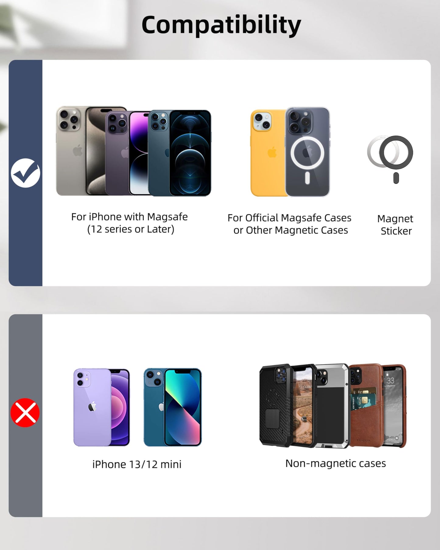 ExtreLife For Magsafe Wallet Stand with Airtag Holder, Strongest Magnetic Wallet for iPhone 17/16/15/14/13/12 Series, ID Window, 4 Card Slots, 10 Cards Holder, Vegan Leather, RFID Blocking, Black
