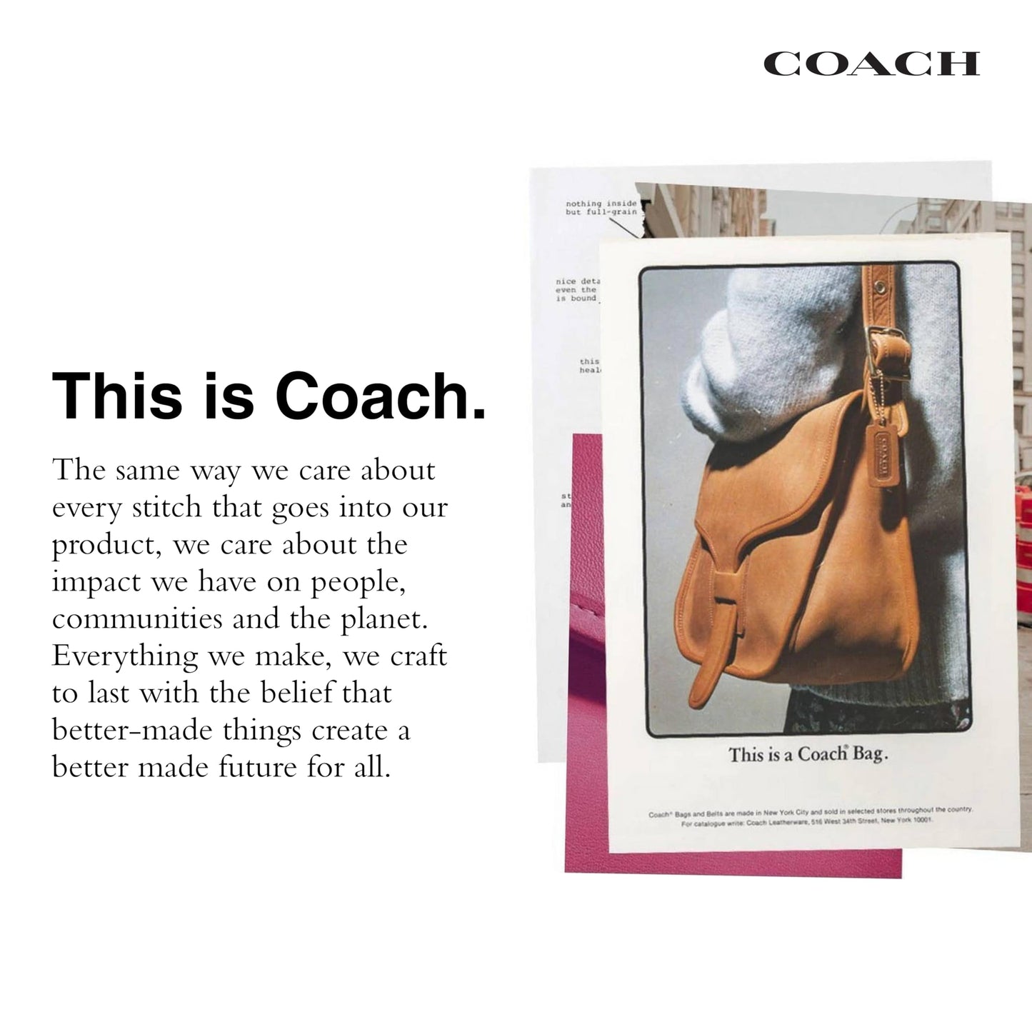 COACH Natural Grain Leather Plaza Bag