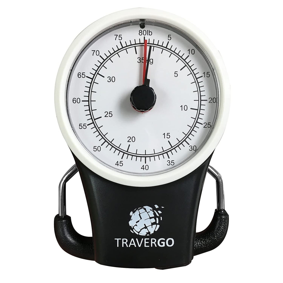 GoGreen Power (TR1300BK) Analog Luggage Scale with Hook, Analog Weighing Scale for Luggage with Built-in Measuring Tape, Weighs Luggage Up to 80 lbs / 36.28 kg, Black