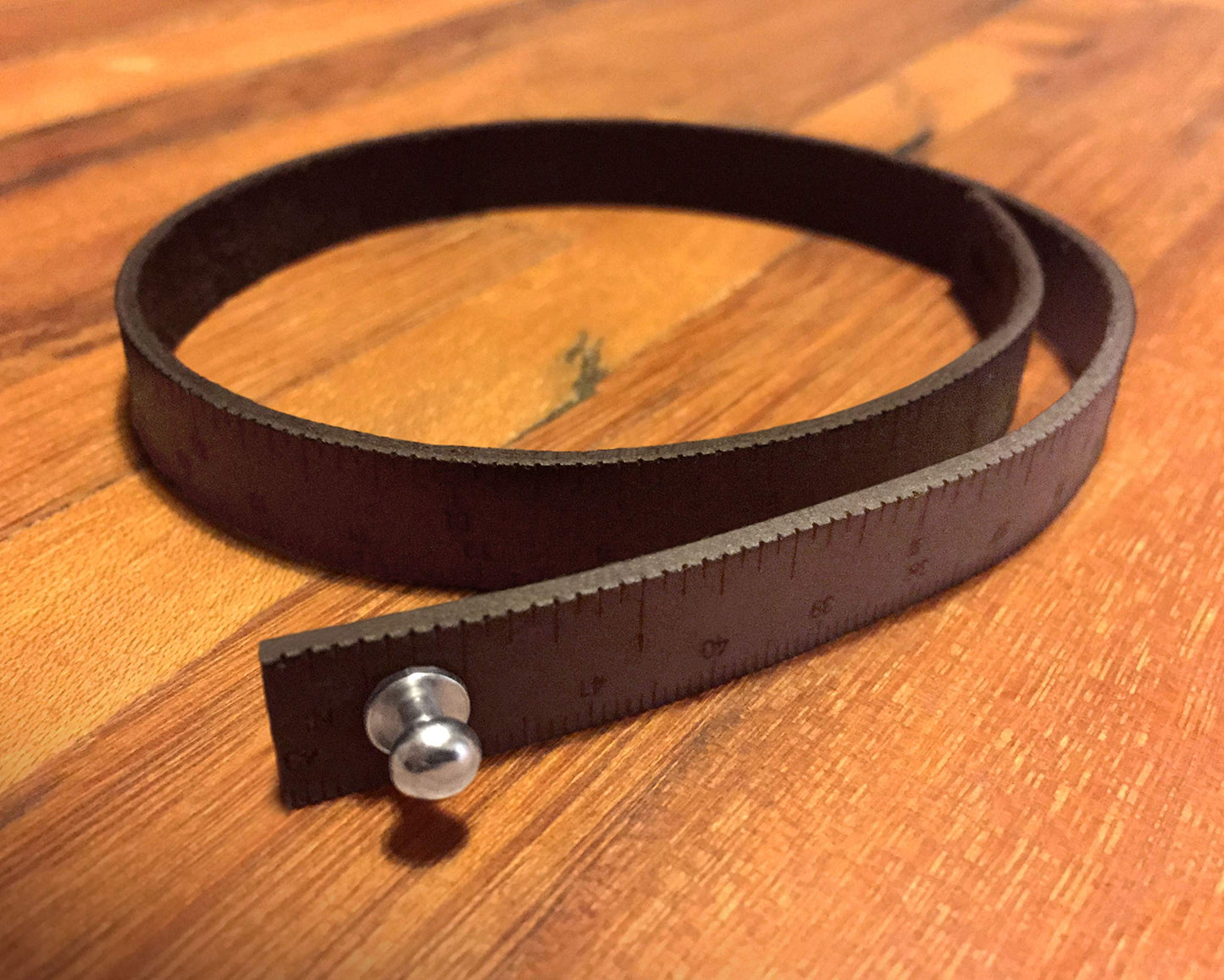 Wrist Ruler Dark Brown 17"| Tape Measure Bracelet | Leather Cuff | Leather Wrap Bracelet | Sewing | Knitting | Crochet | Notion | Gift