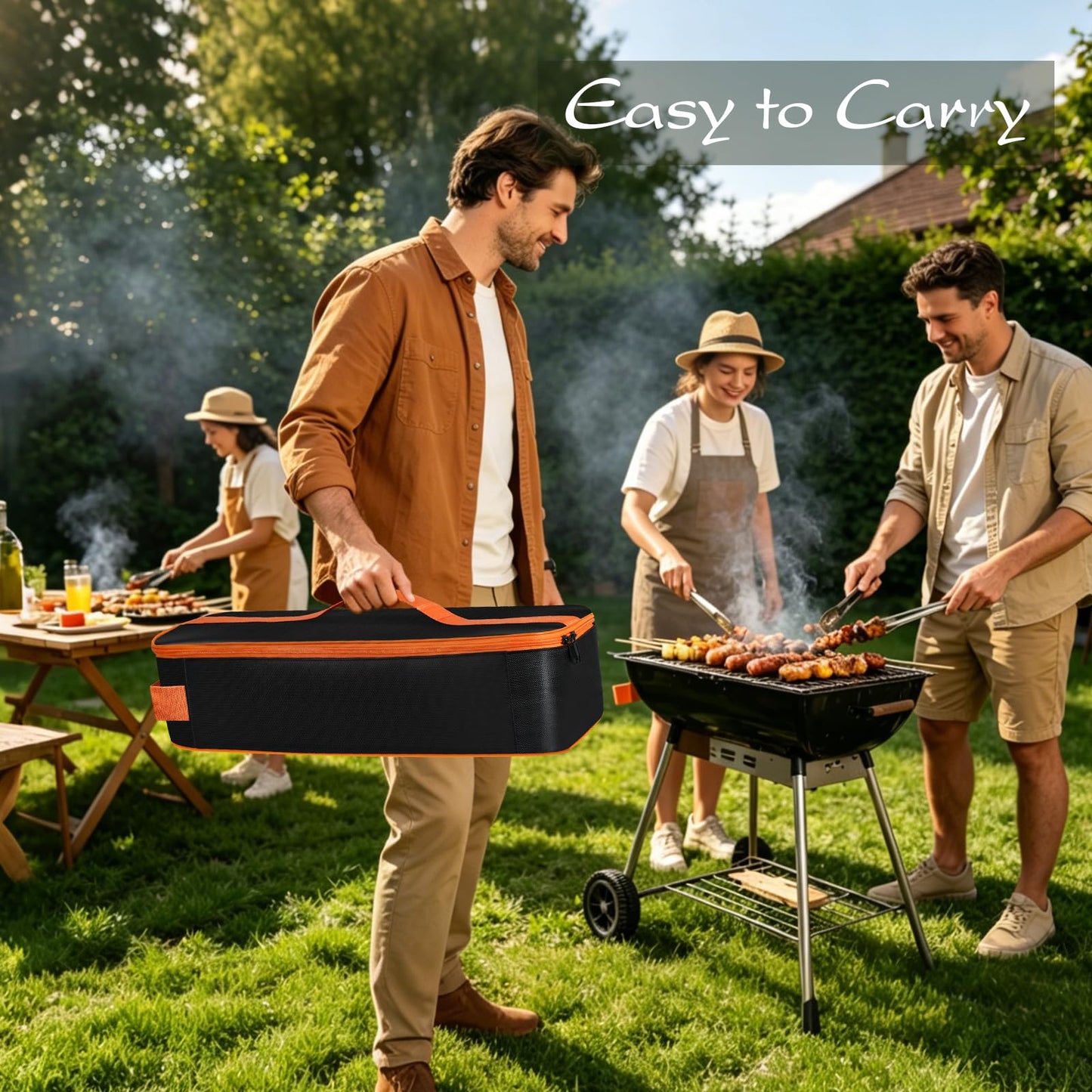 TWAKAP Grill Utensil Storage Bag, Large Capacity Grill Tool Storage Bag, Griddle Accessories Compatible with Blackstone, Perfect for Outdoor Grilling Accessory Storage (20", Black, Flip-Top)