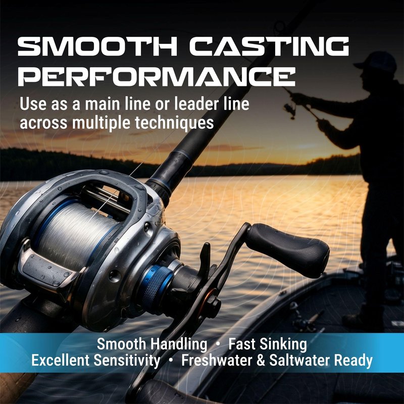 Reaction Tackle 100% Pure Fluorocarbon Fishing Line - High Strength, Abrasion-Resistant, Fast-Sinking, Virtually Invisible - Saltwater and Freshwater Leader Line - Clear - 4LB 300 Yards
