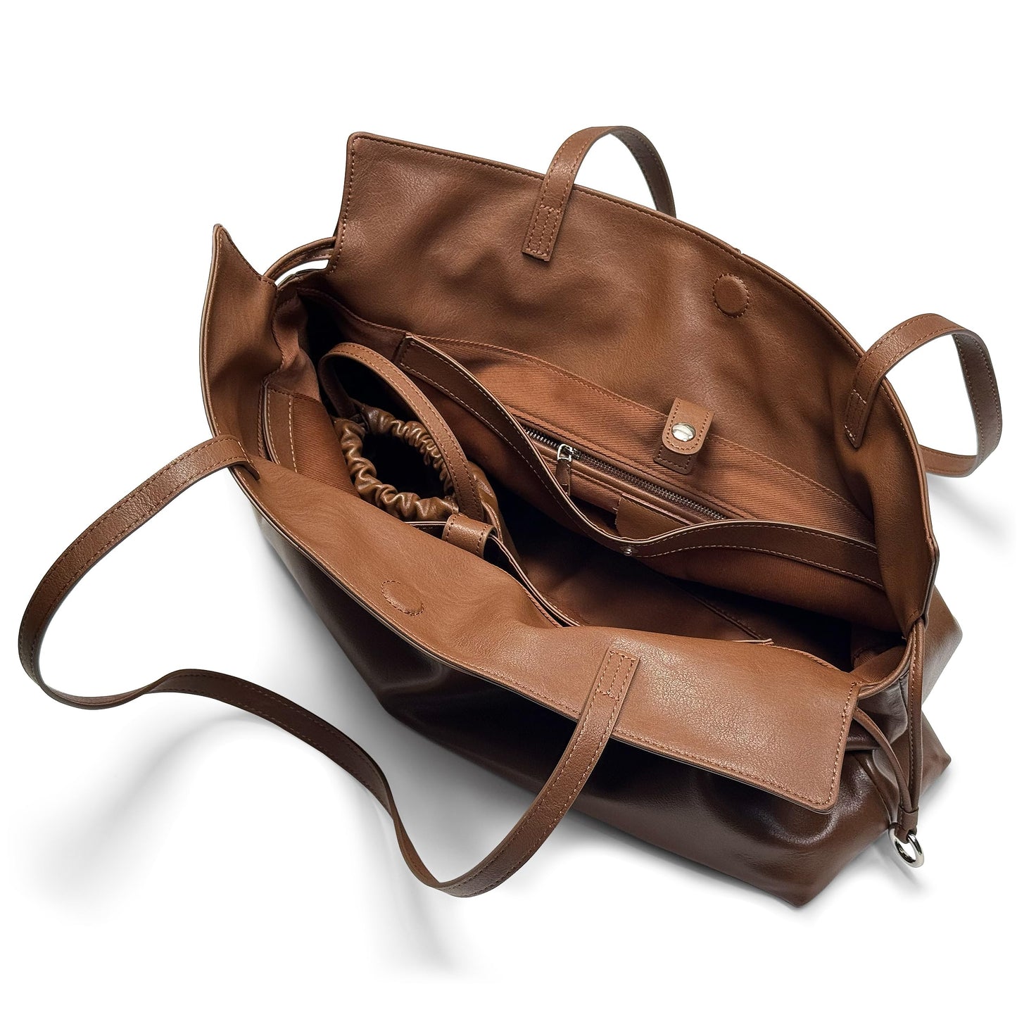 Women's Top Grain Leather Tote Bag Slouchy Hobo Work Purse Large Commuter Shoulder Bag Fits 14 Inch Laptop