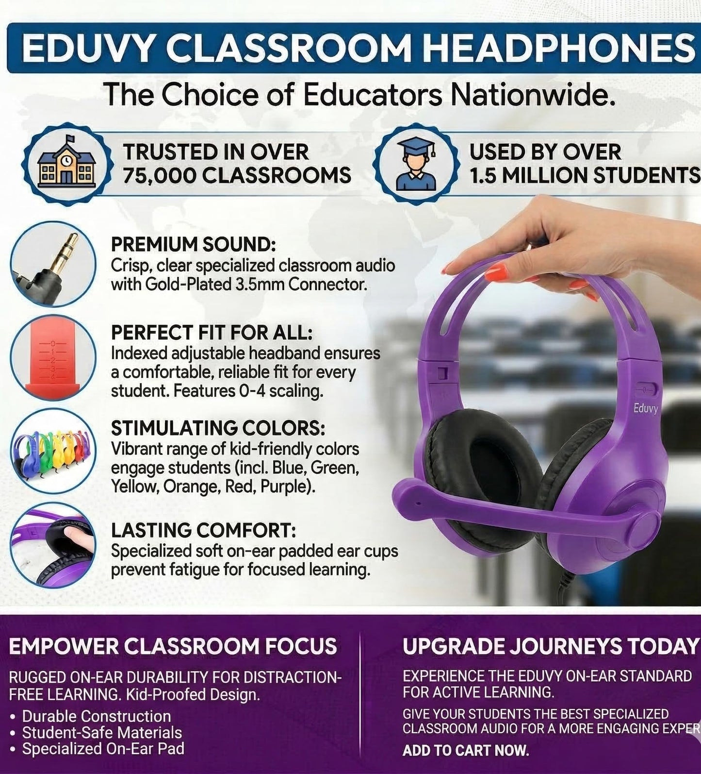 Eduvy Bulk Headphones for Classroom with Microphone, Heavy-Duty School Pack Wired Headphones for Students with Rotating Boom Mic. Teacher Must Haves from Elementary to College (12 Pack Mixed Color)