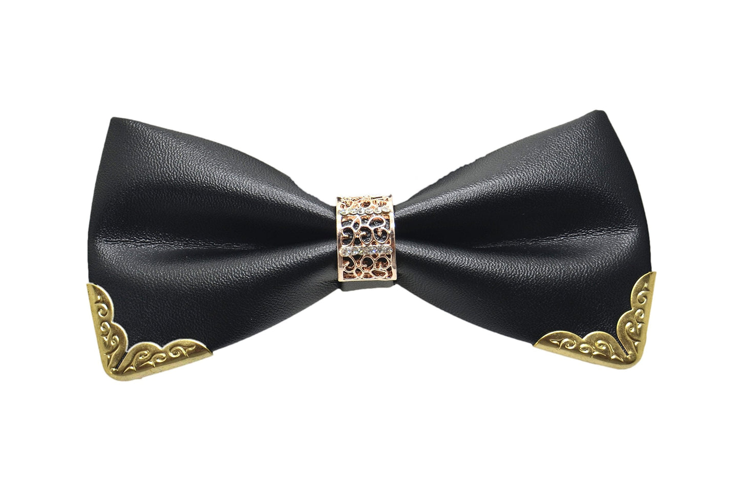 Cloud Rack Bow Tie Metal Ring Studded Leather Black