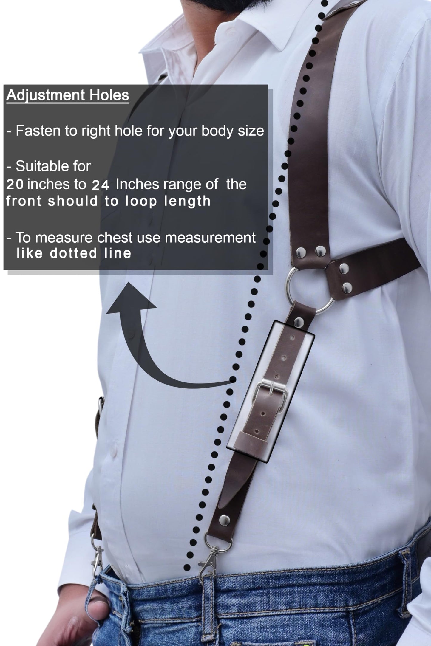 Voolup - Top Grain Genuine Leather Black Suspenders for Men | Leather Suspenders for Men Heavy Duty | Groomsmen Wedding Gift | Adjustable Metals Clips for Dress Pants and Jeans