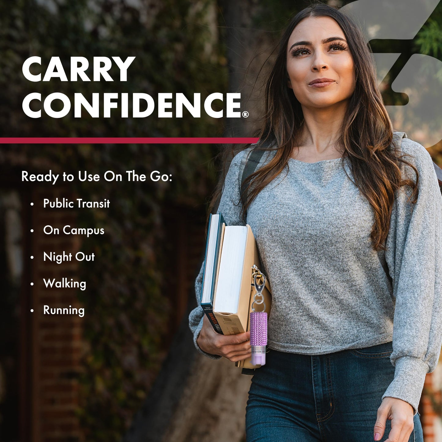 SABRE 3‑in‑1 Defense Pepper Spray with Tear Gas & UV Marking Dye - Twist-Lock Safety, Quick-Release Keychain, Maximum Strength OC for Self Defense, 14-ft Range, 10 Second Spray Time, 0.54 fl oz