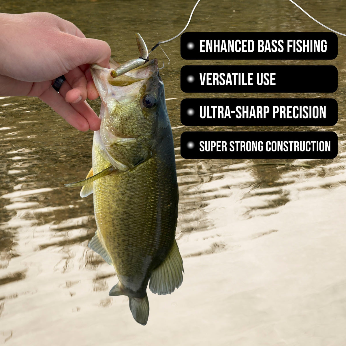 Reaction Tackle Wide Gap Wacky Hooks, Weedless Worm Hooks for Bass, High Carbon Steel Hooks for Stick Worm Soft Plastics, Neko Rig and Finesse Fishing - Size 2/0 Standard (25-Pack)