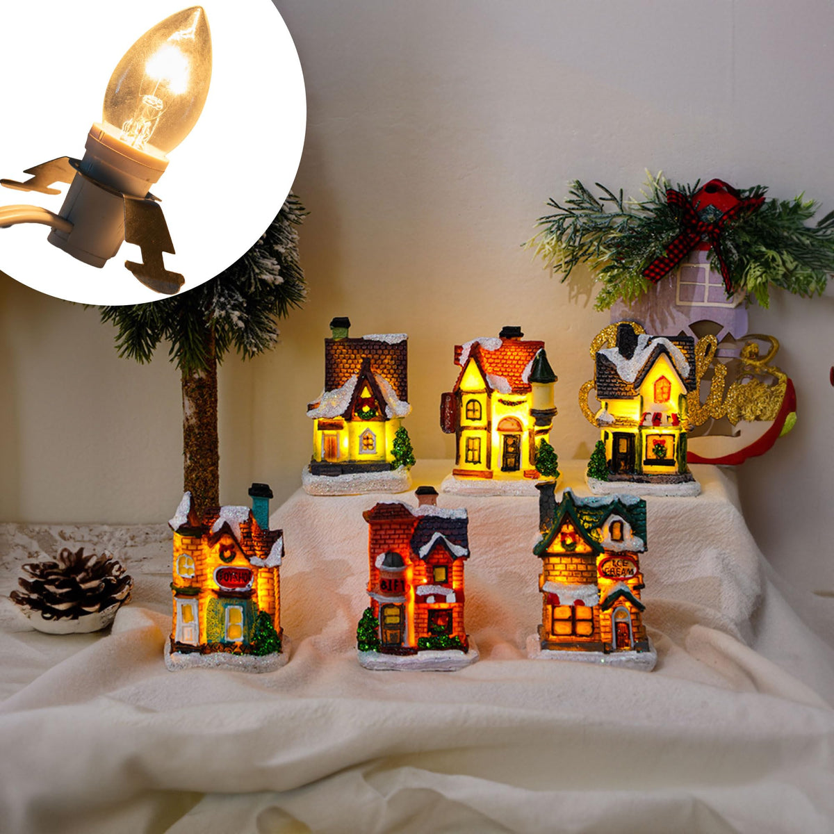 Dazzle Bright C7 Candelabra Light Bulbs 2 Pack 6 FT White Cord with On/Off Switch Warm White Incandescent Model 31001A-09