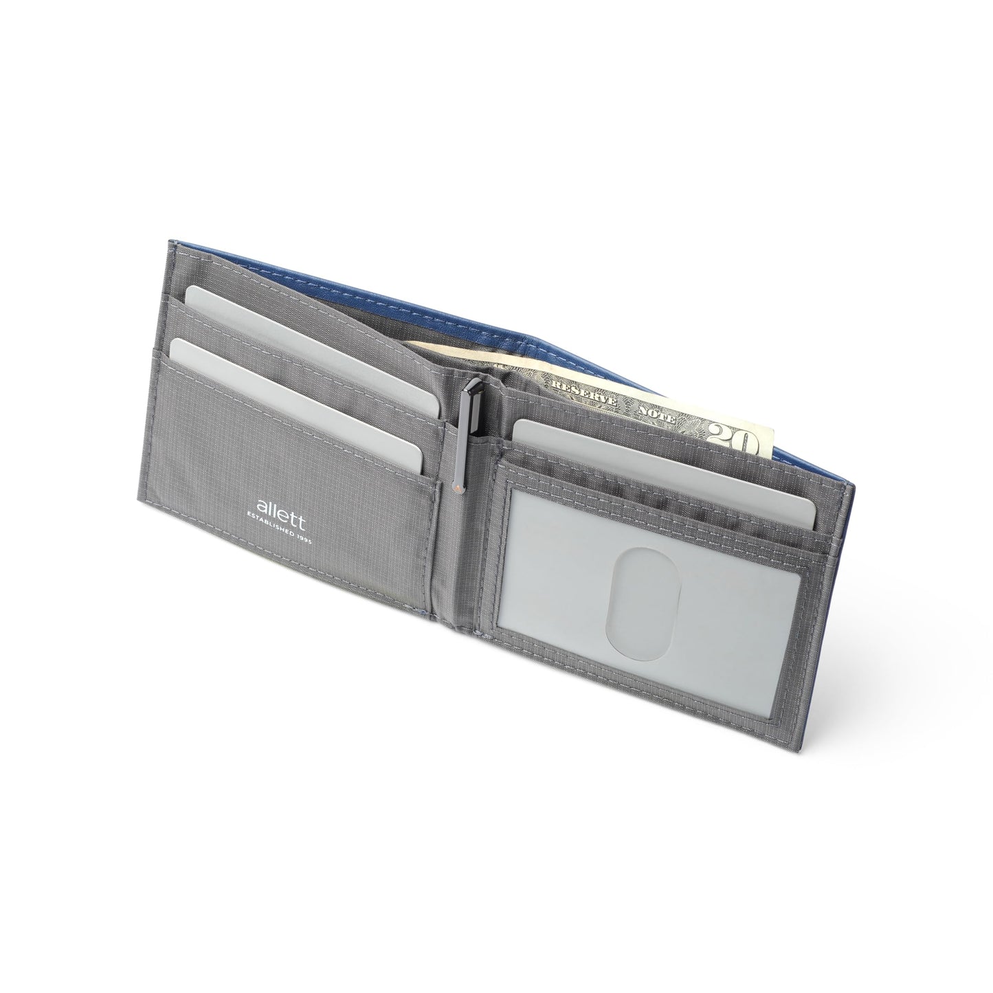 Allett ID Wallet, Cobalt Blue | Leather, RFID Blocking | Slim Minimalist Bifold Wallet, Water Resistant, Durable, Thin, Front Pocket | Holds 4-12+ Cards, Cash