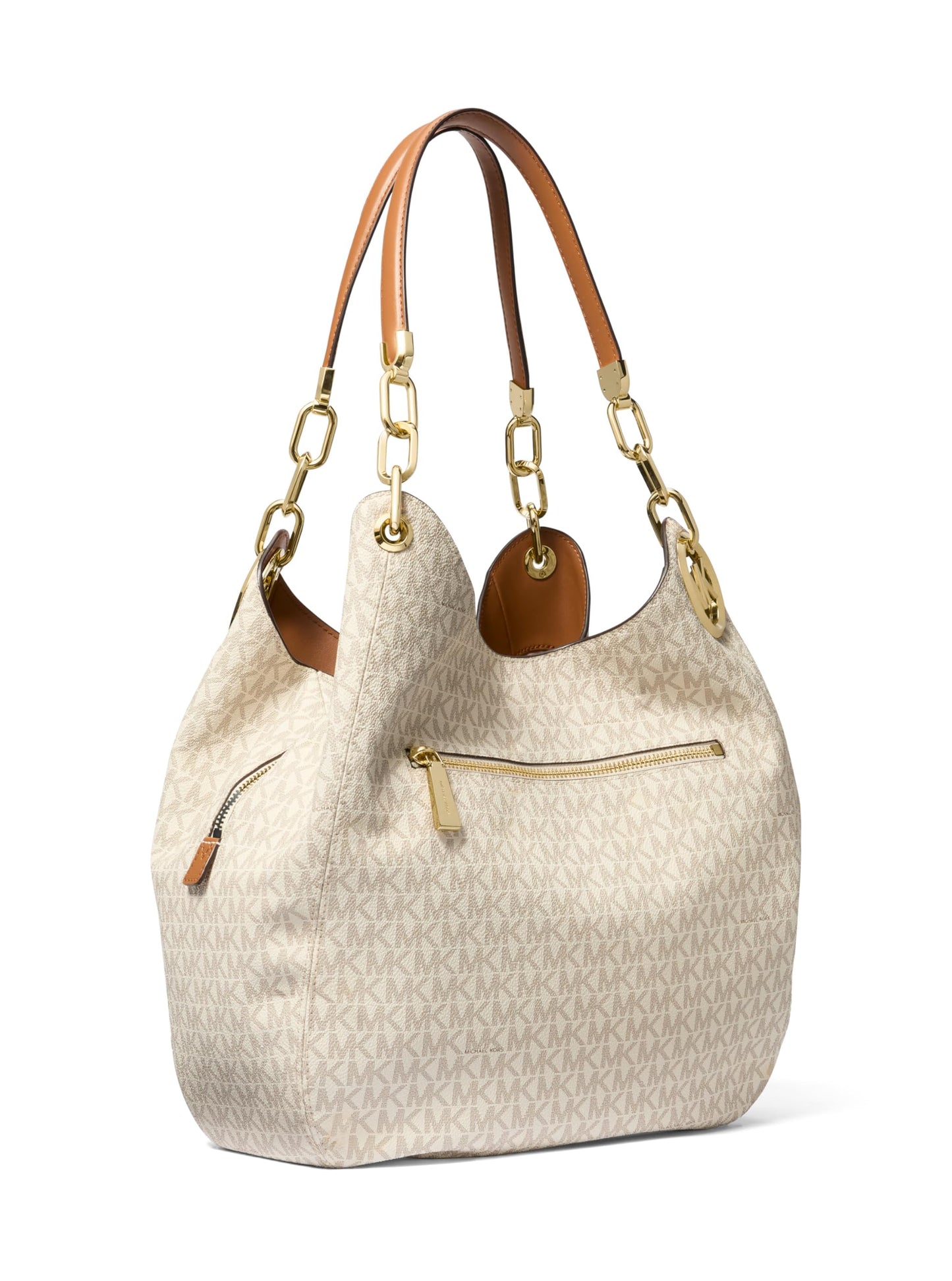 Michael Kors Lillie Large Chain Shoulder Bag, Vanilla/Acorn