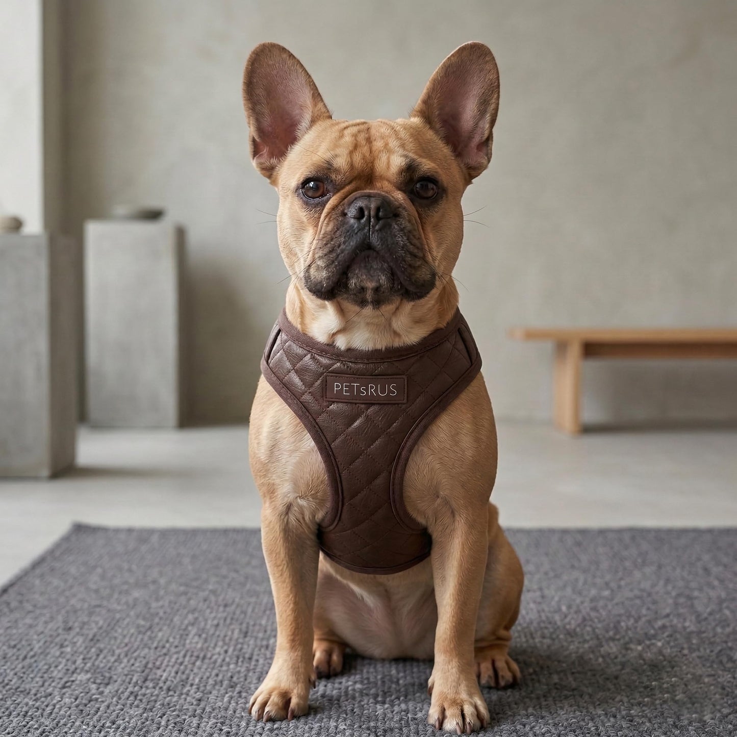 Step in Dog Cat Harness Lightweight Breathable Mesh Soft Padded Pet Vest Vegan Leather Choke Free Escape Proof for Small Medium Dogs (Chocolate Brown, Small)
