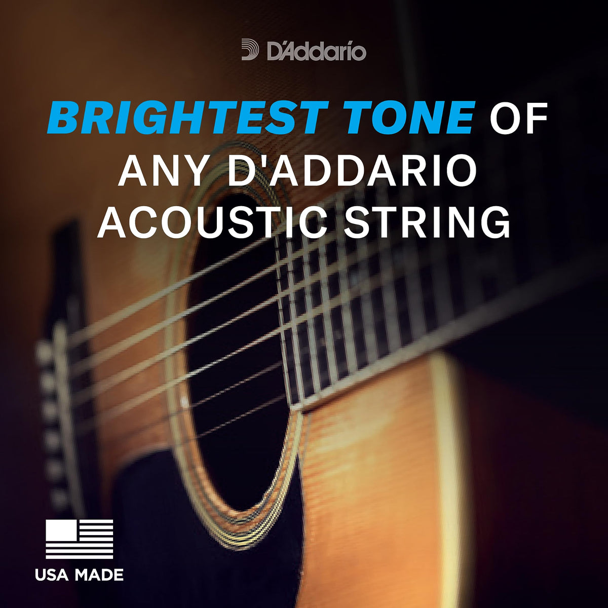 D'Addario Acoustic Guitar Strings, 80/20 Bronze, EJ11, Light Gauge 12-53, 6-String Set, Pack of 1
