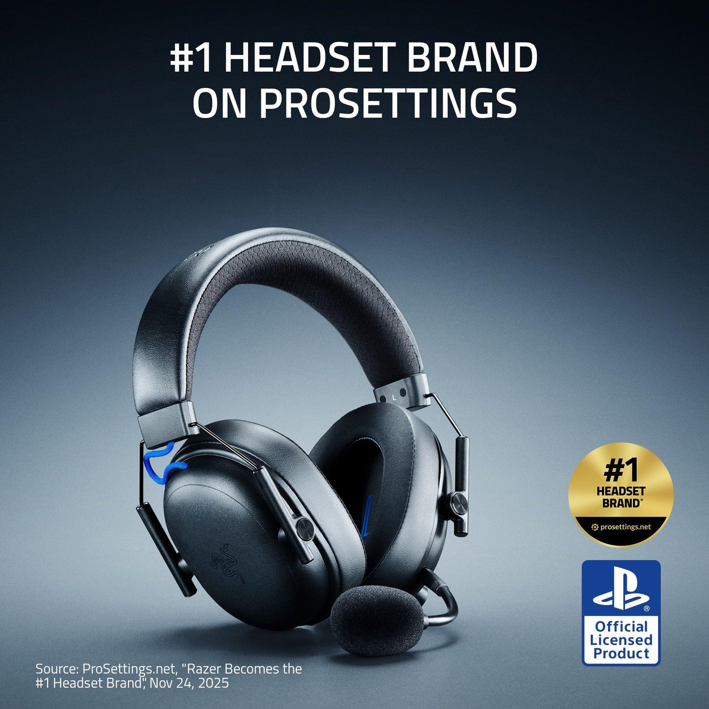Razer BlackShark V3 Wireless Gaming Headset for PS5: 50mm Drivers - Super Wideband Mic - 2.4 GHz, Bluetooth - Works with PC, Mac, Nintendo Switch, Smartphone - Long Battery Life - Black
