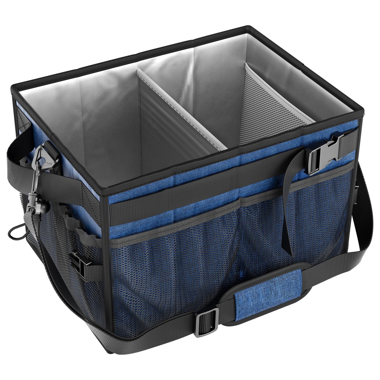 FANGSUN Large Grill and Picnic Caddy with Paper Towel Holder, BBQ Organizer for Utensils, Plates, Condiments, Collapsible & Easy-Carry Griddle Caddy, Must-Haves for Outdoor, Camper, Travel, Car, RV