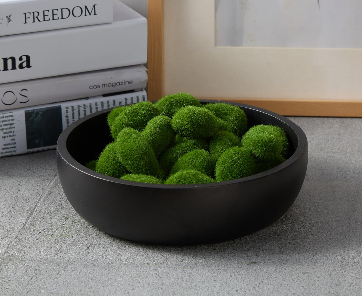 Aotea Crafts - 7.9" Concrete Large Key Bowl for Entryway Table Decor - Modern Industrial & Minimalist Decorative Key Holder Bowl for Keys- Charcoal Black- Smooth Texture - Sealed & Durable
