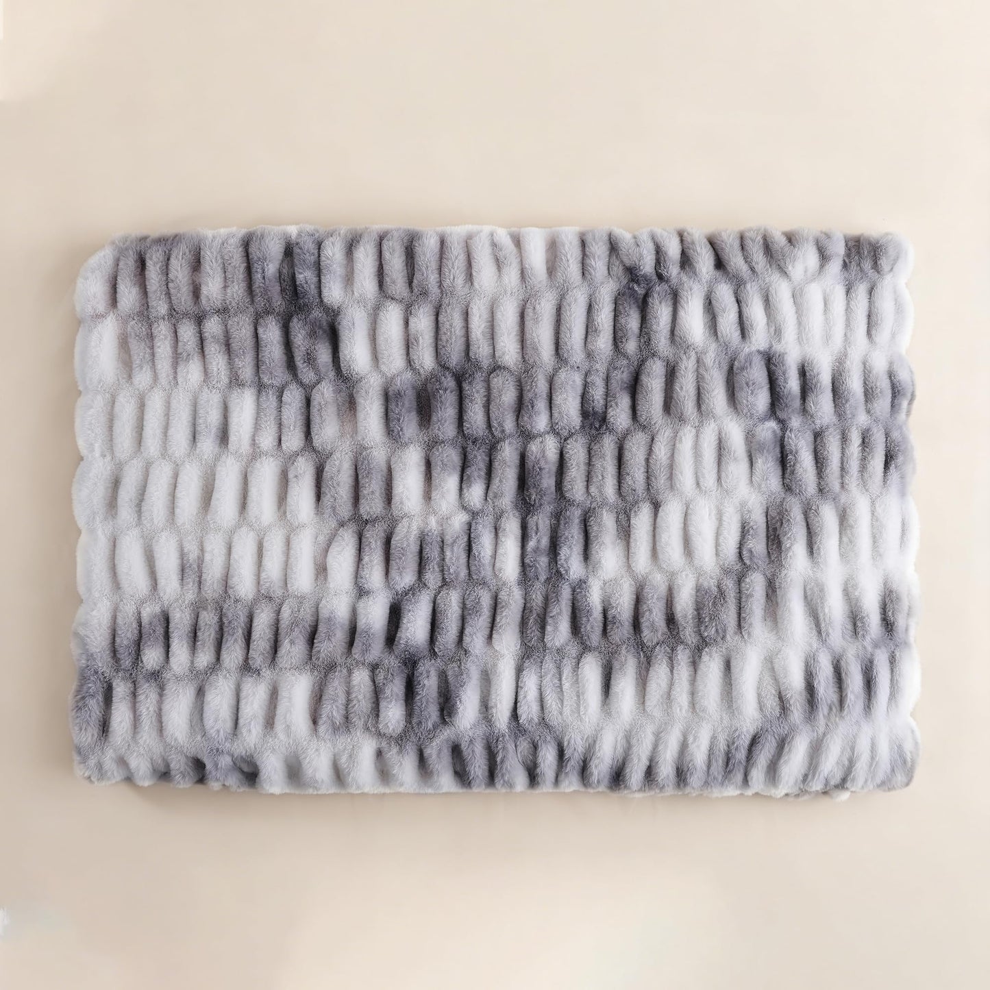 Smoofy Tie-dye Grey Throw Blanket for Couch – Luxury Faux Rabbit Fur Blanket, Ultra Soft Fluffy Plush Fuzzy, Lightweight Warm Cozy Blanket for Bed Sofa, Aesthetic Room Decor Gift for Women 60"x80"