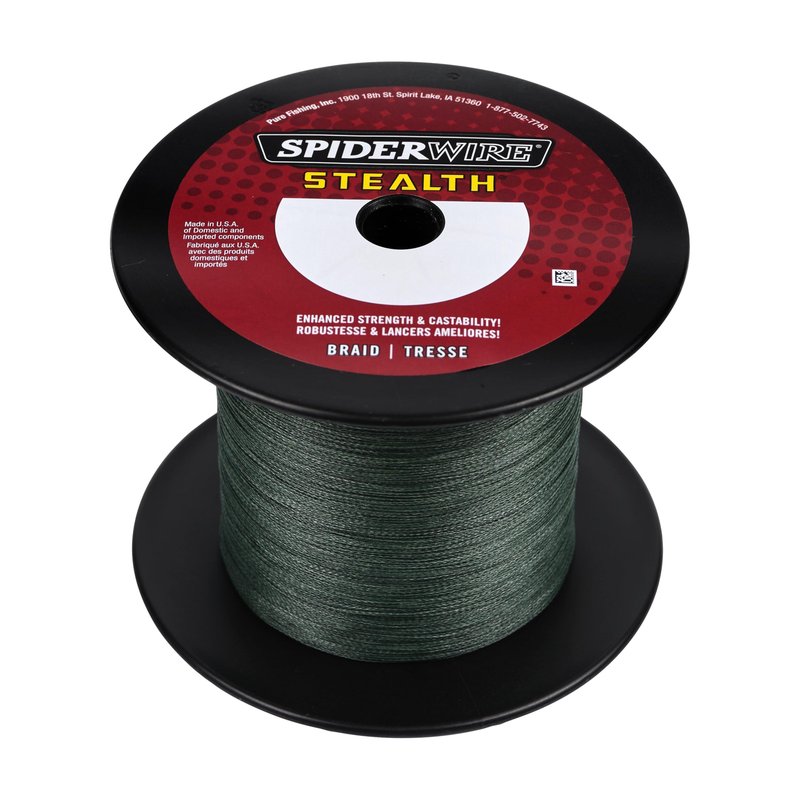 SpiderWire Stealth® Superline, Moss Green, 150lb | 68.0kg, 1500yd | 1371m Braided Fishing Line, Suitable for Freshwater and Saltwater Environments