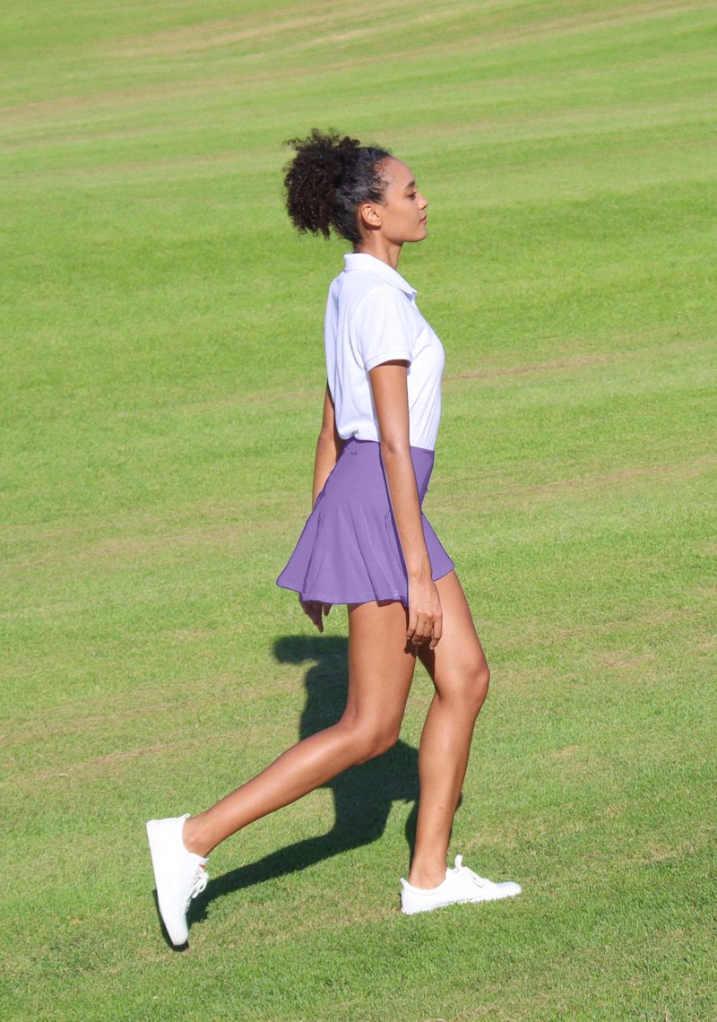SANTINY Pleated Tennis Skirt for Women with 4 Pockets Women's High Waisted Athletic Golf Skorts Skirts for Running (Lavender_XL)
