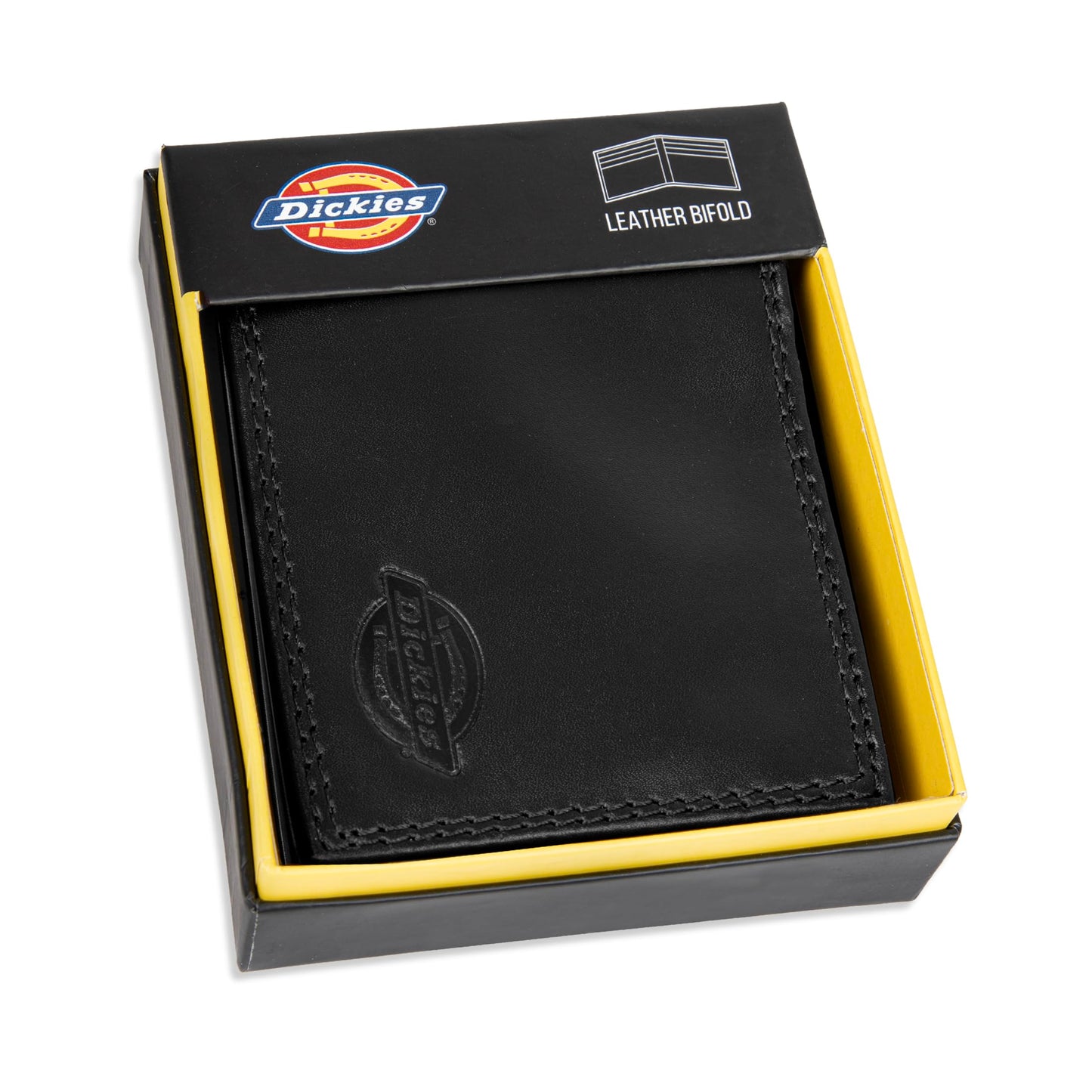 Dickies Mens RFID Everyday Leather Bifold Chain Wallet Black