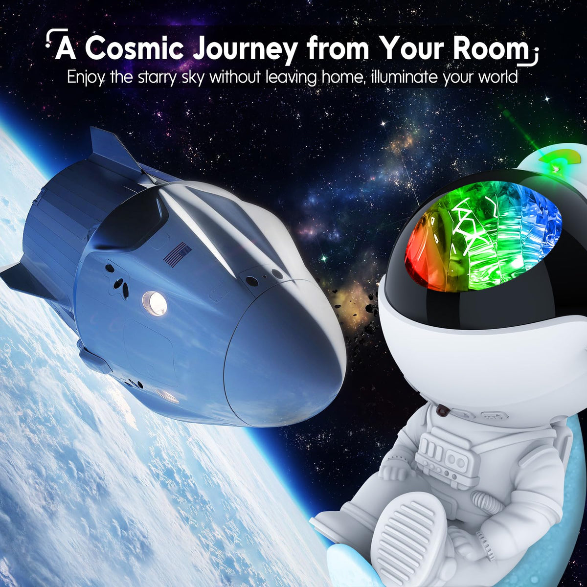 Rossetta Astronaut Galaxy Projector, Star Lights for Bedroom, Night Light Projectors with Timer and Remote, Kids Adults Room Decor Aesthetic, Gifts for Christmas, Birthdays