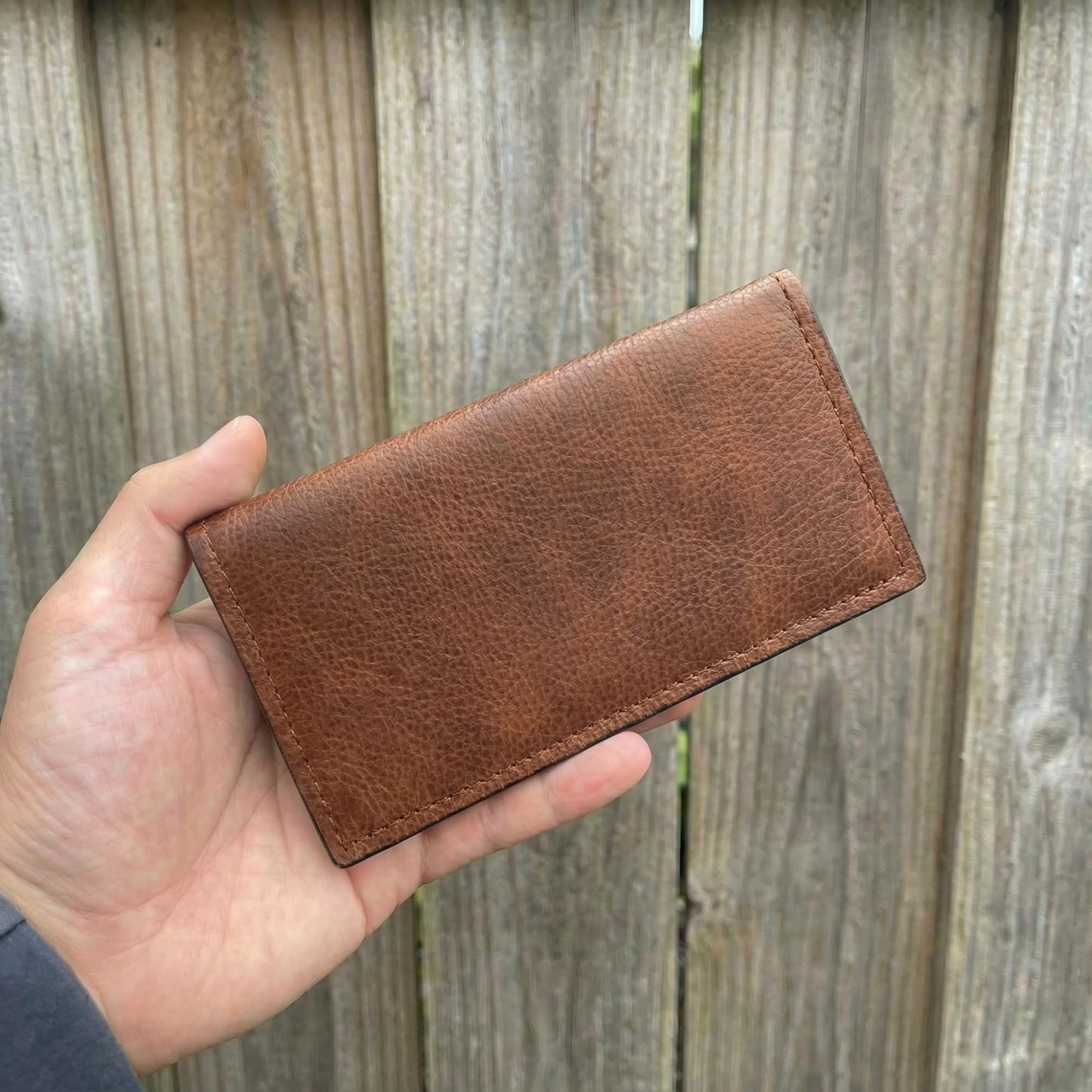 Yoder Leather Company Genuine Cowhide Leather USA Handmade Checkbook Cover (Brown)