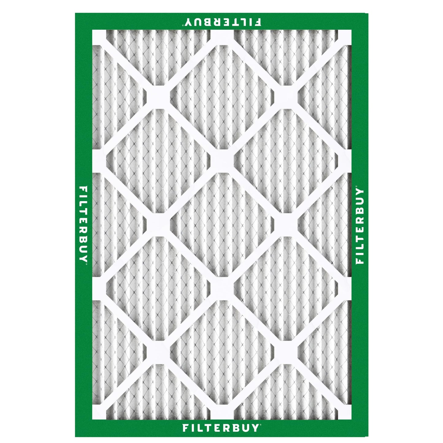 Filterbuy 13x20x1 Air Filter MERV 8 Essential Dust & Allergy Defense (2-Pack), Electrostatic Pleated HVAC AC Furnace Filters Replacement, Made in USA (Actual Size: 12.88 x 19.88 x 0.75)