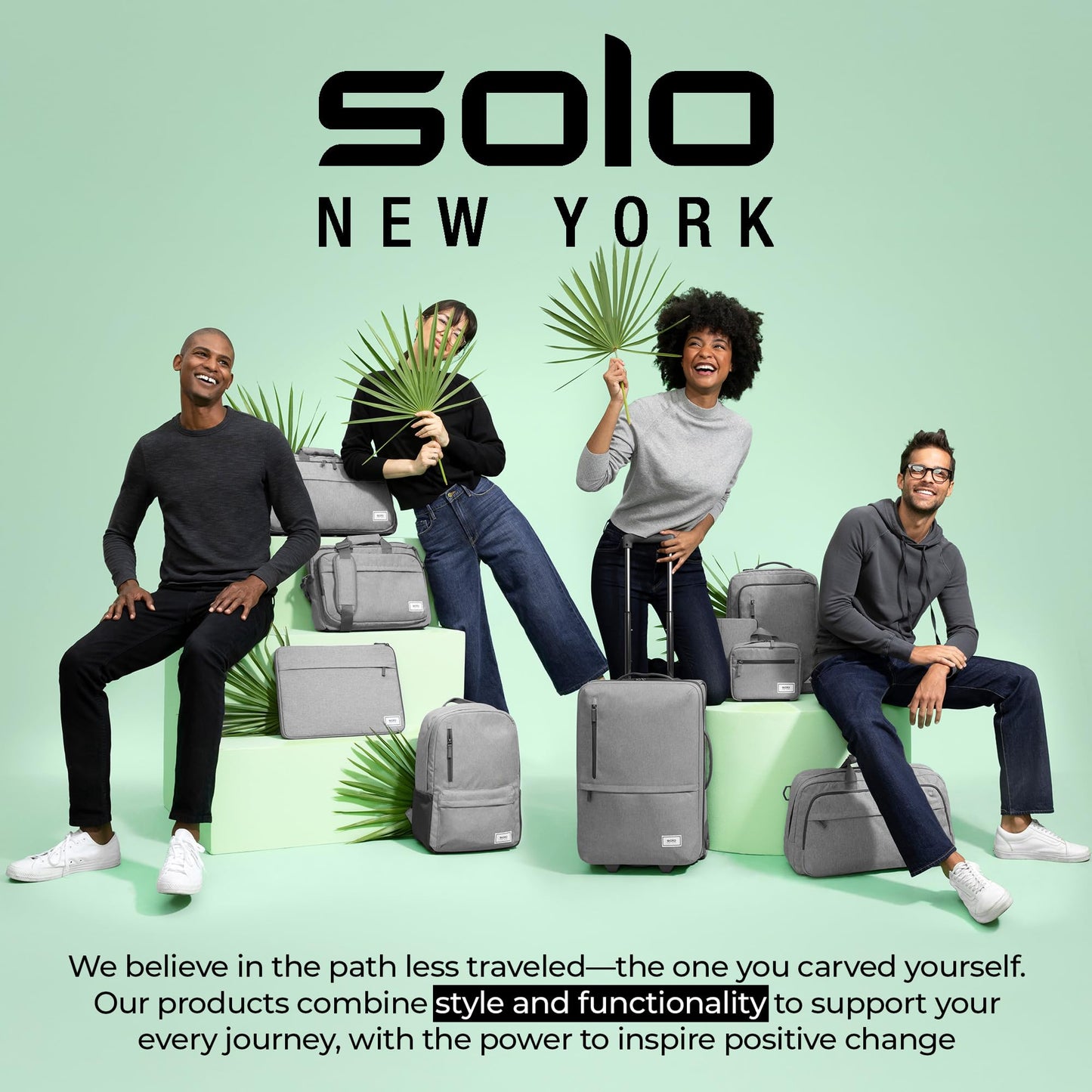 Solo New York Rolling Case with Wheels - Roller Laptop Bag, Wheeled Briefcase for Women & Men, Carry On Size for Travel, Fits 17.3" Computer - Bryant, Black & Grey