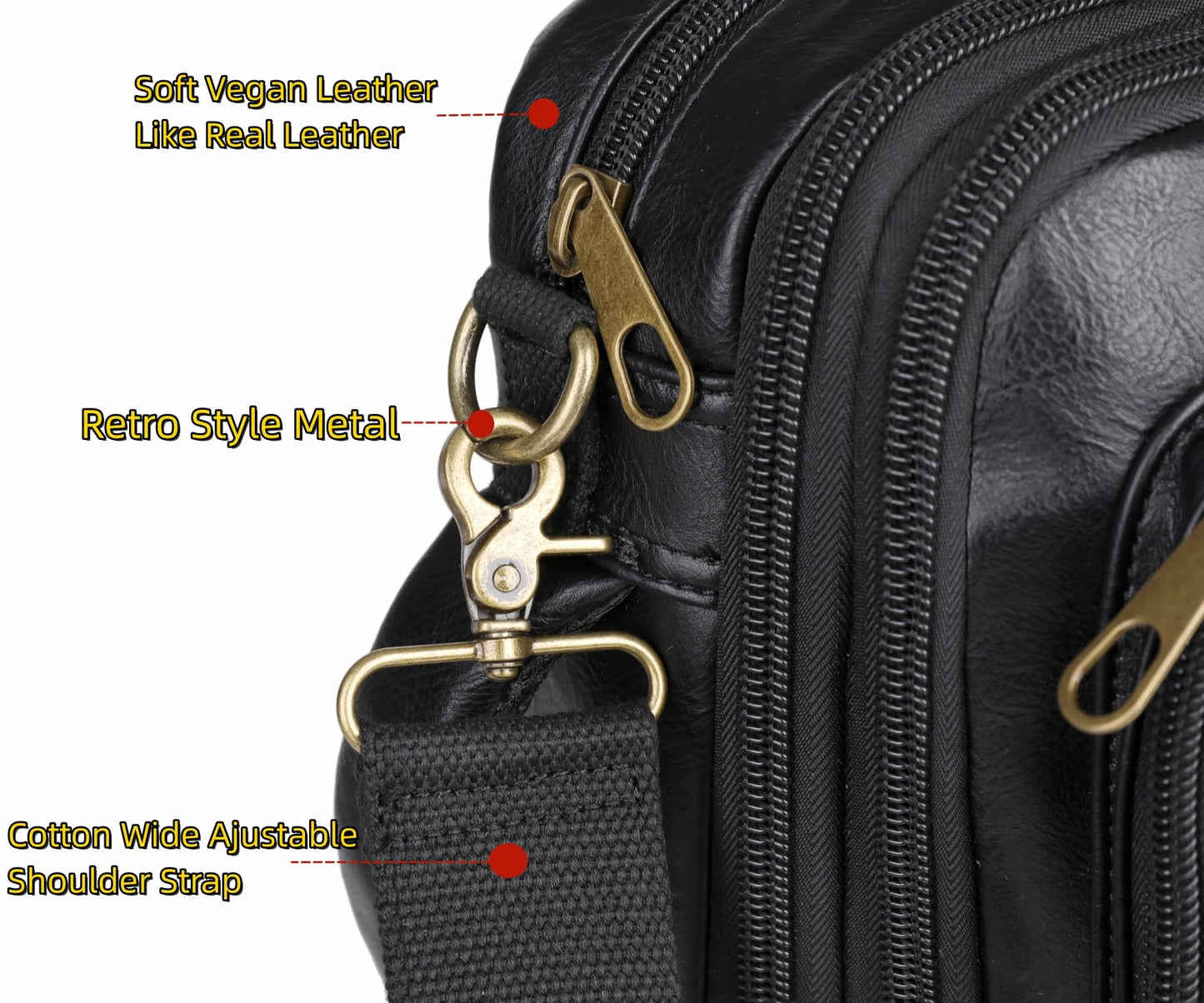 Baosha Vegan Leather Laptop Backpack Briefcase Hybrid 15.6 Inch Laptop Travel Backpack Hiking College Backpack for Men BC-04 (Black)