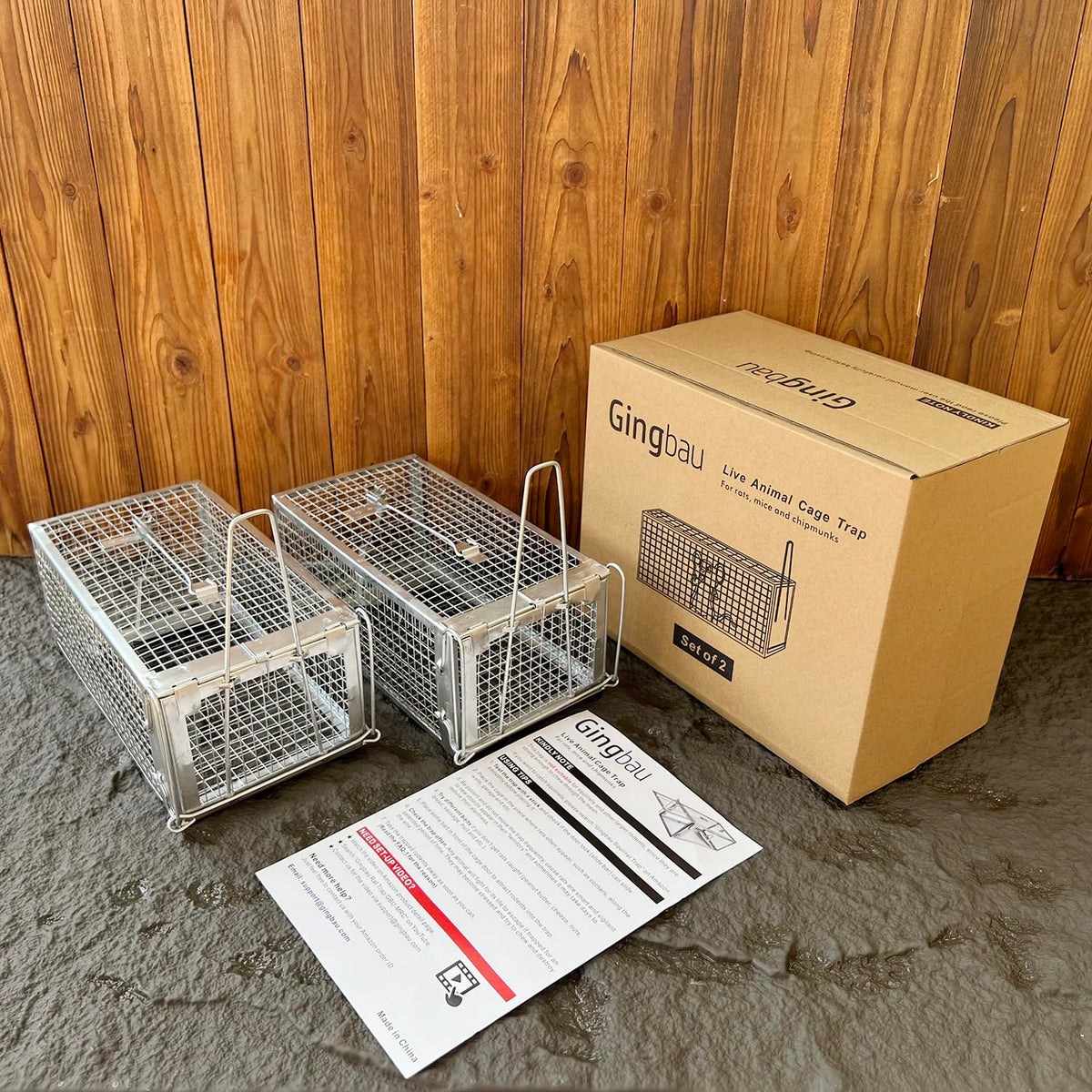 Gingbau 2-Pack Rat Traps Humane Live Chipmunk Mouse Trap Cages for Indoor and Outdoor Use