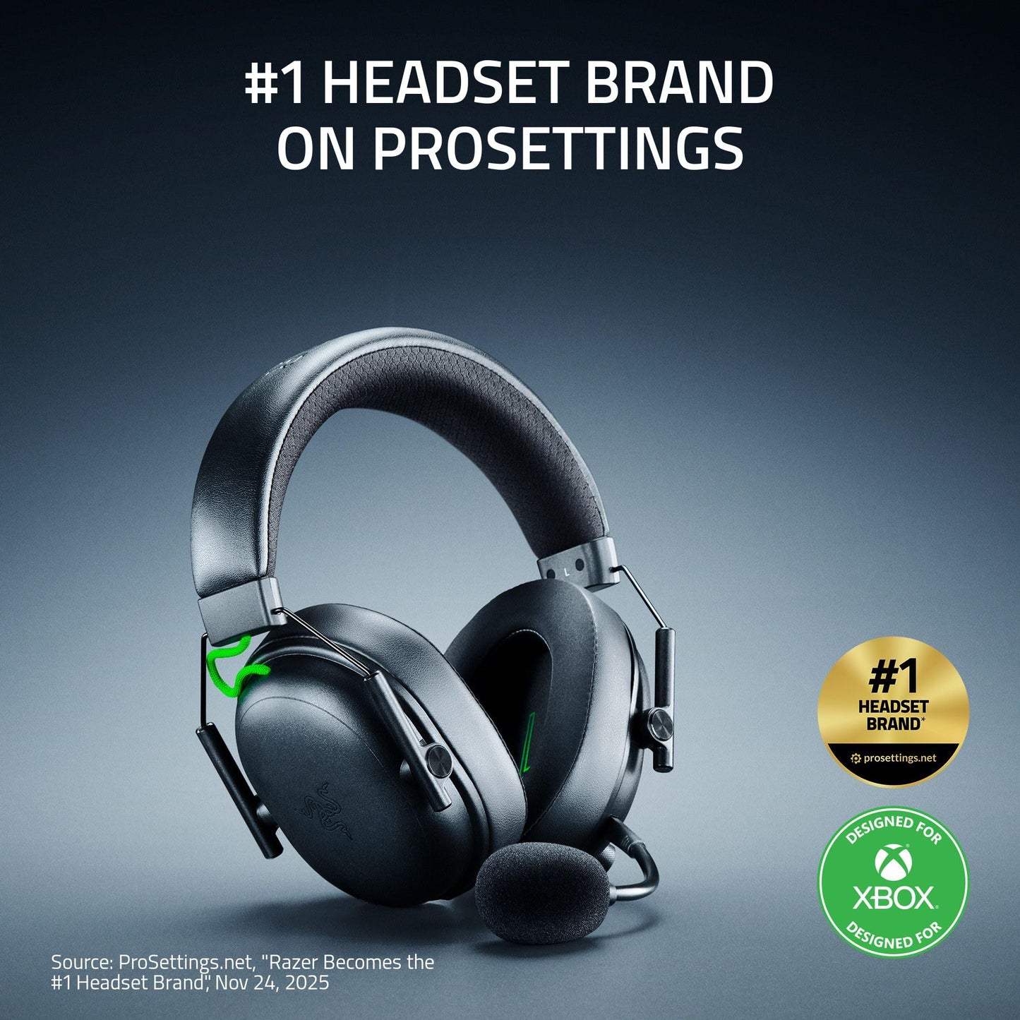 Razer BlackShark V3 Wireless Gaming Headset for Xbox: 50mm Drivers - Super Wideband Mic - 2.4 GHz, Bluetooth, USB - Works with PC, Mac, PS5, Nintendo Switch, Smartphone - Long Battery Life - Black