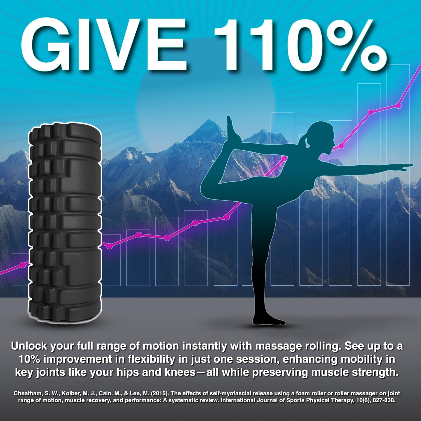 321 Strong Foam Roller - Medium Density Deep Tissue Massager for Muscle Massage and Myofascial Trigger Point Release, with 4K eBook - Orange