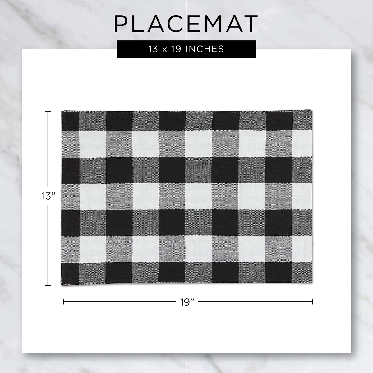DII Quilted Farmhouse Collection Tabletop, Placemat Set, Gray, 6 Piece