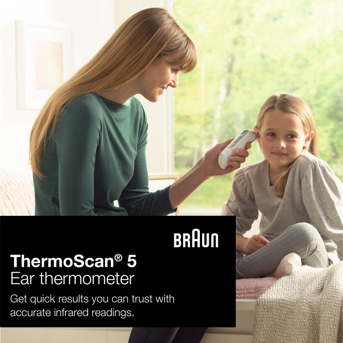 Braun ThermoScan 5 Ear Thermometer - ExacTemp Stability Indicator for Professional Accuracy, Digital Display, Baby and Infant Friendly, No. 1 Brand Recommended by Pediatricians, FSA and HSA Eligible