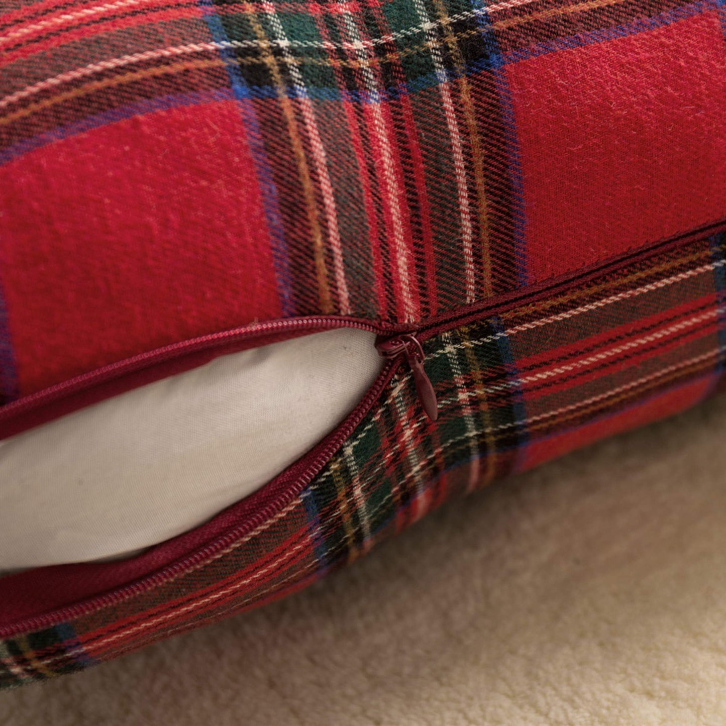 AQOTHES Pack of 2 Christmas Plaid Decorative Throw Pillow Covers Scottish Tartan Cushion Case for Farmhouse Home Holiday Decor Red and Green, 24 x 24 Inches