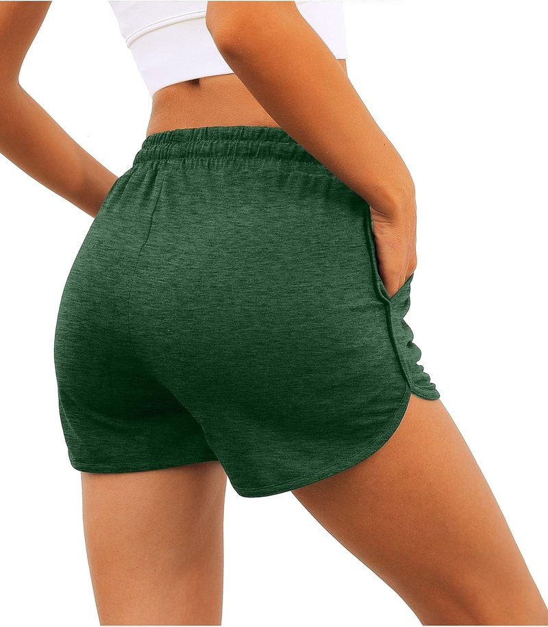Aloodor Women's Athletic Running Shorts - Dolphin Style with Pockets & Adjustable Drawstring | Comfortable Fit