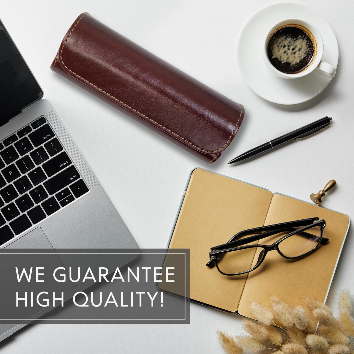 Orsus PU Leather Reading Glasses Hard Case Brown, Narrow Eyeglass Holder with Magnetic Closure & Felt Lining B10BR