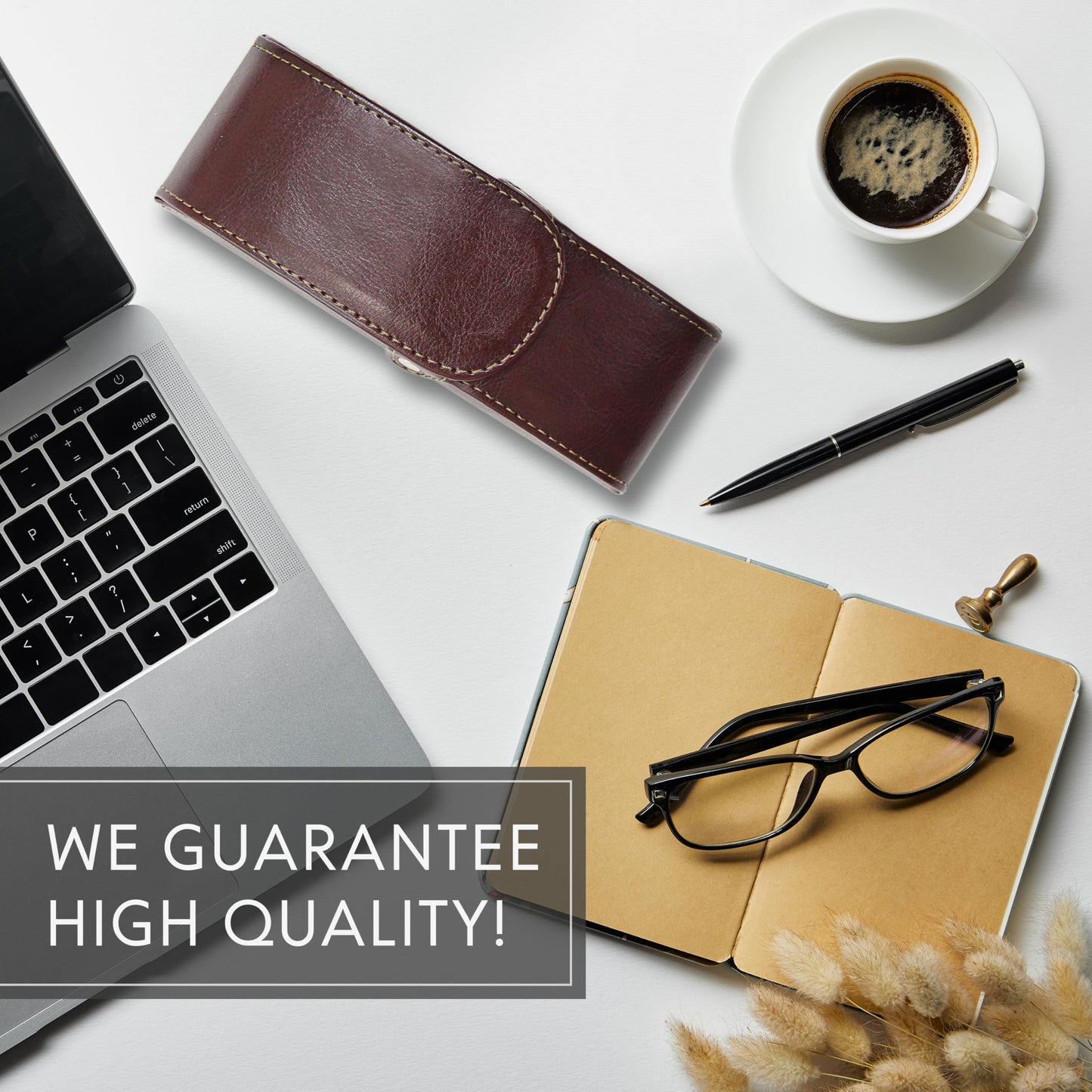 Orsus PU Leather Hard Eyeglass Case with Belt Clip, Felt Lining Glasses Case, Belt Waist Case for Sunglasses Reading Glasses F5015BR