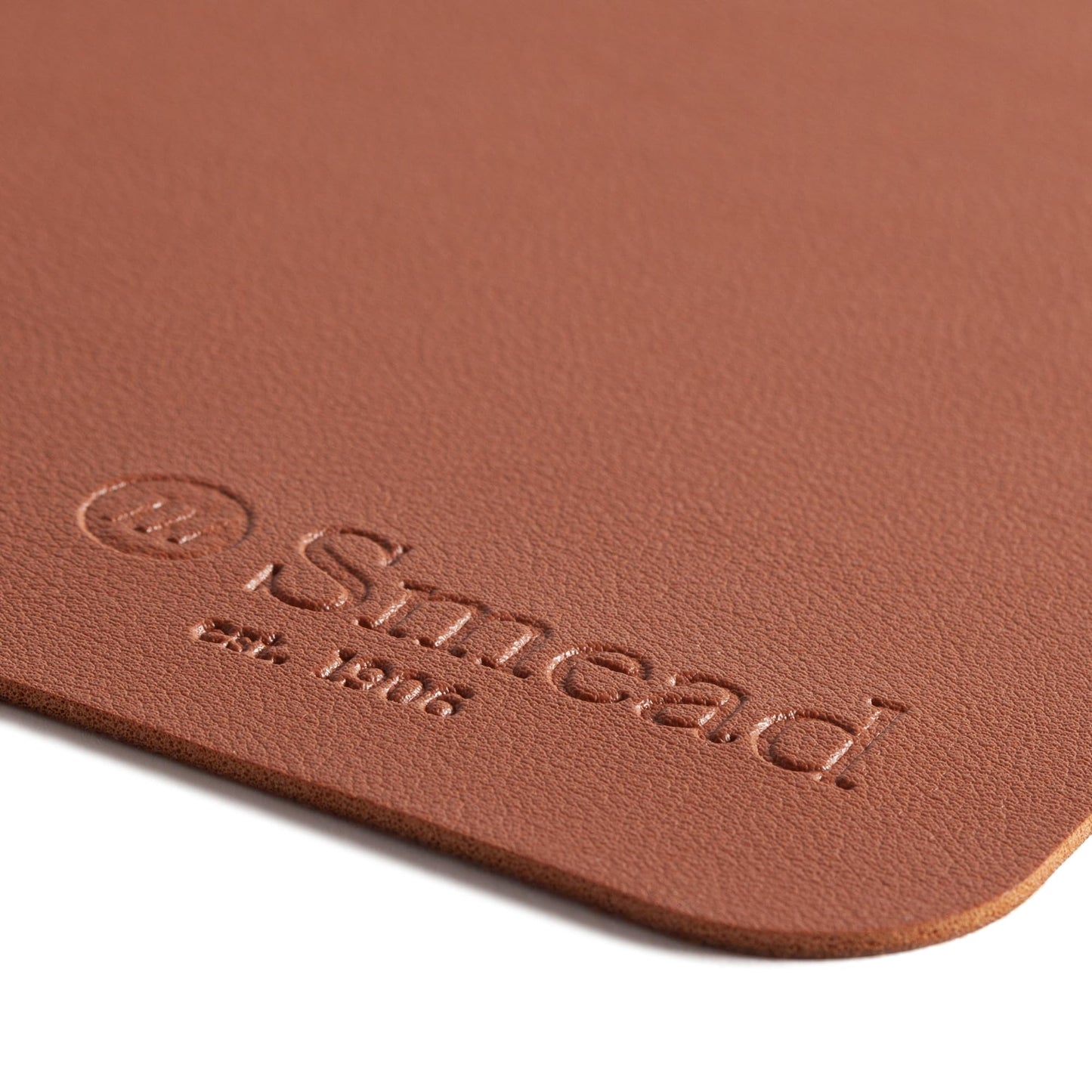 Smead Desk Pad, Vegan Leather Desk Mat with Non-Slip Faux Suede Backing, Perfect Desk Organizer for Office Decor, 36” x 17” Large, Saddle (64827)