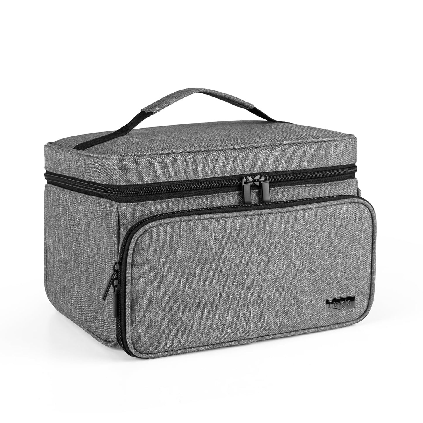 Luxja Sewing Accessories Organizer with 2 Detachable Clear Pockets, Sewing Supplies Organizer (Patent Design), Gray