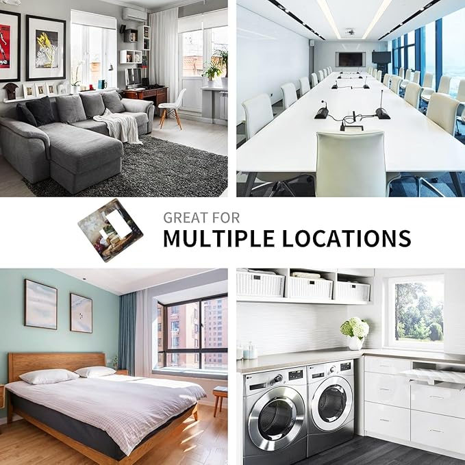 Decorative Art Light Switch Covers Wineglass & Artisanal Cheeses 2 Gang Single Toggle Rocker Combination Electrical Faceplate Switchplate Wall Plate for Home Decor