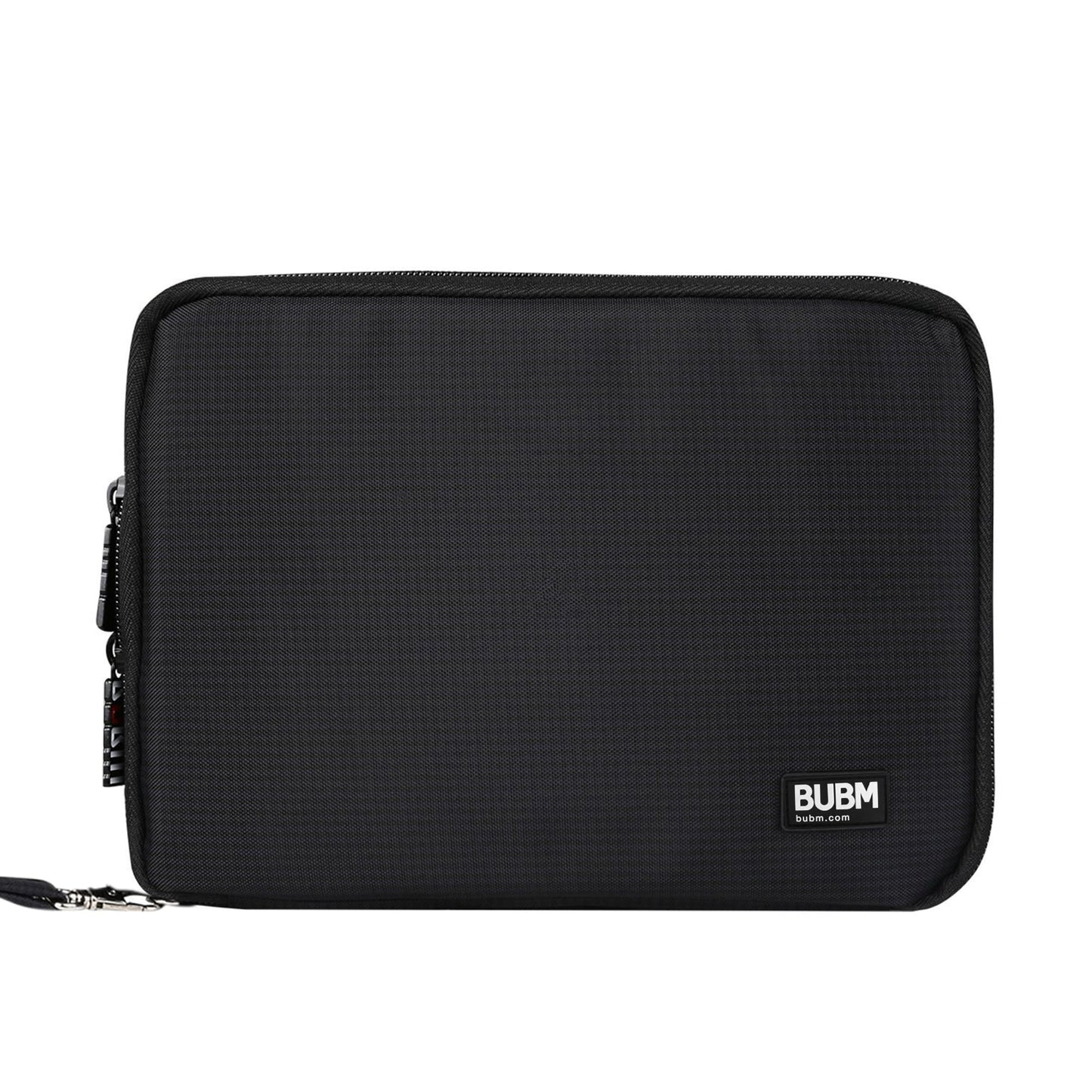 BUBM Double Layer Electronics Organizer/Travel Gadget Bag For Cables,Memory Cards,Flash Hard Drive and More,Fit For iPad Or Tablet(Up To 9.7")--Large, Black