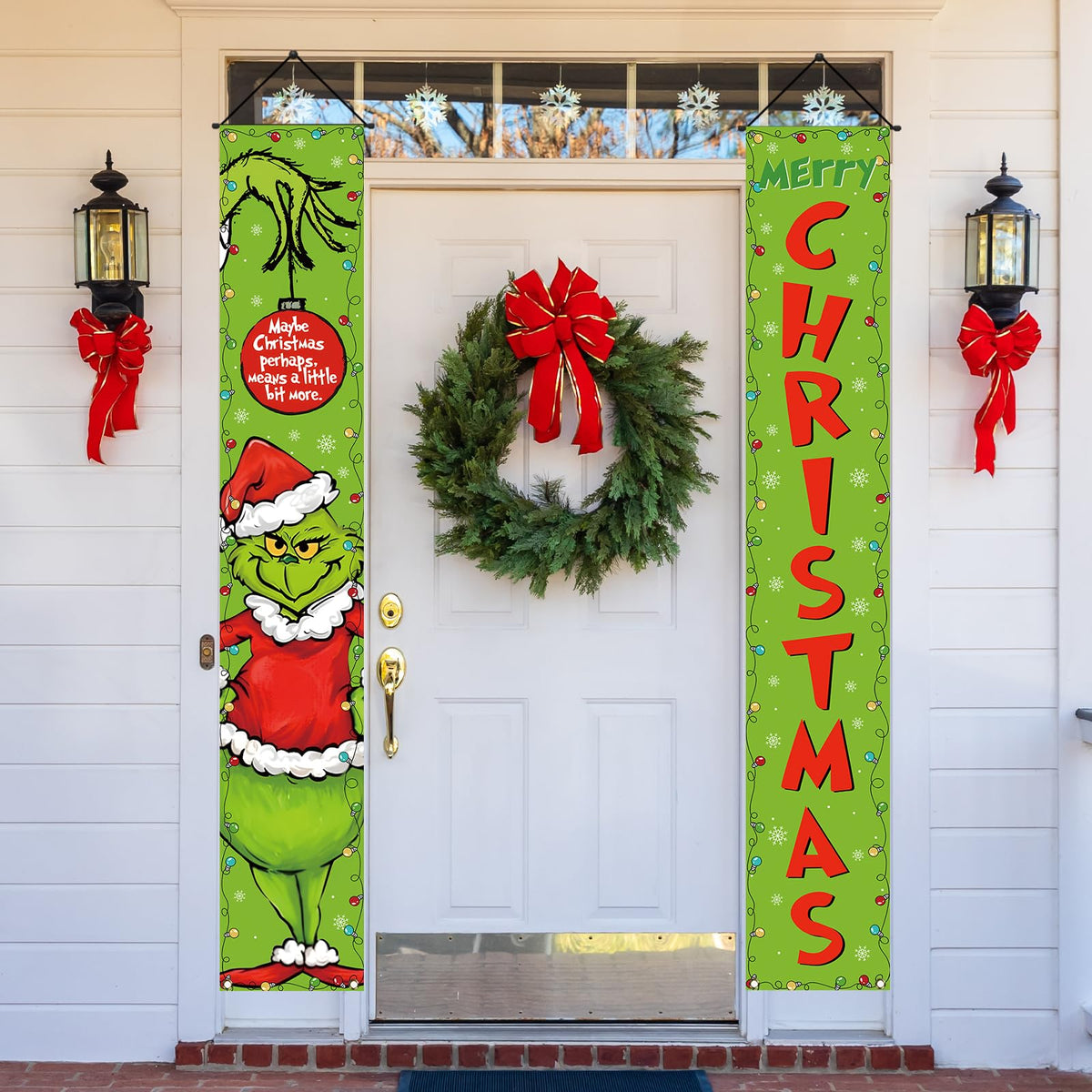 Christmas Decorations Merry Christmas Welcome Sign Winter New Year Xmas Party Decorations and Supplies for Home-12×71''