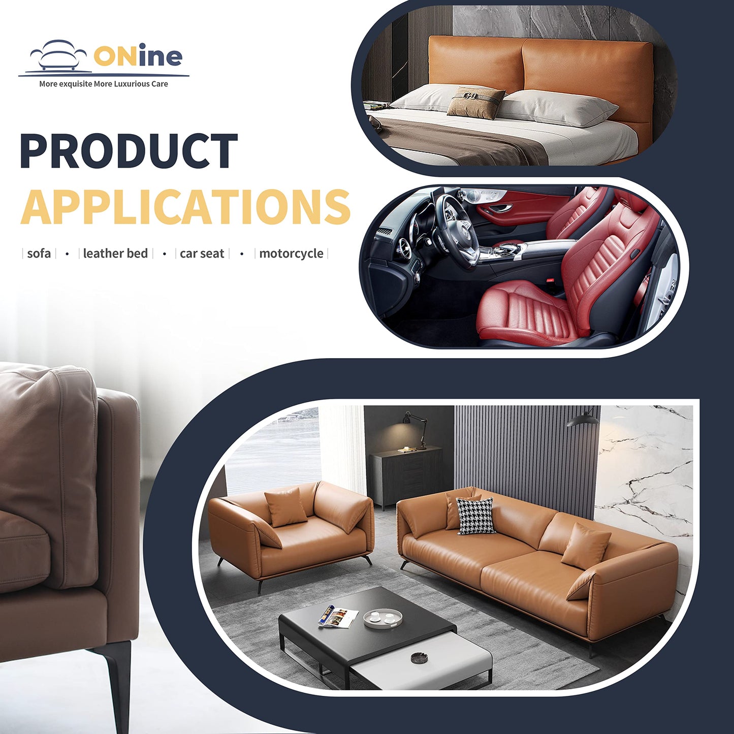 ONine Leather Repair Patch,Leather Repair Tape, 16 x 48 inches Leather Repair Patch for Furniture,Vinyl Repair kit,Leather Couch Patch,for Sofas, Furniture, car Seats(Dark Brown)