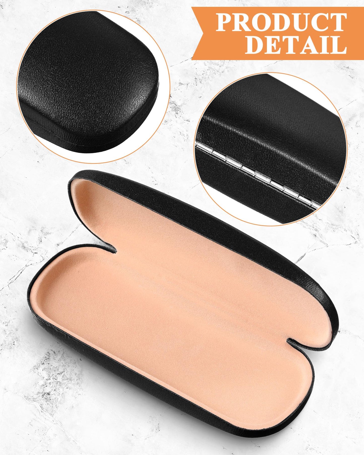 Flutesan 18 Pieces Hard Shell Sunglasses Case Eyeglasses Cases Pocket Glasses Box with Cleaning Cloth (Black)