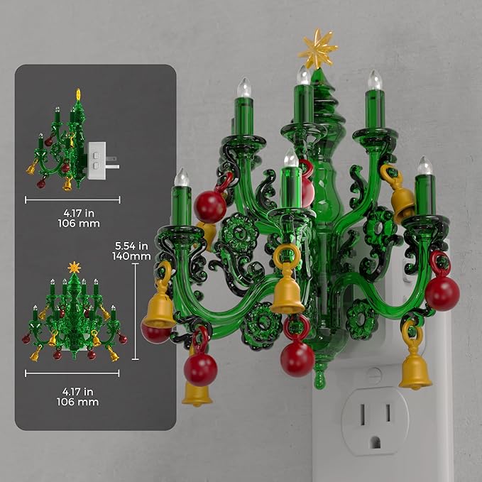 L LOHAS LED Christmas Night Light, Plug in Night Light with Dusk to Dawn Sensor, 3 Brightness Adjustable and RGB Mode, Ideal Nightlight for Christmas Home Decor, 2 Pack