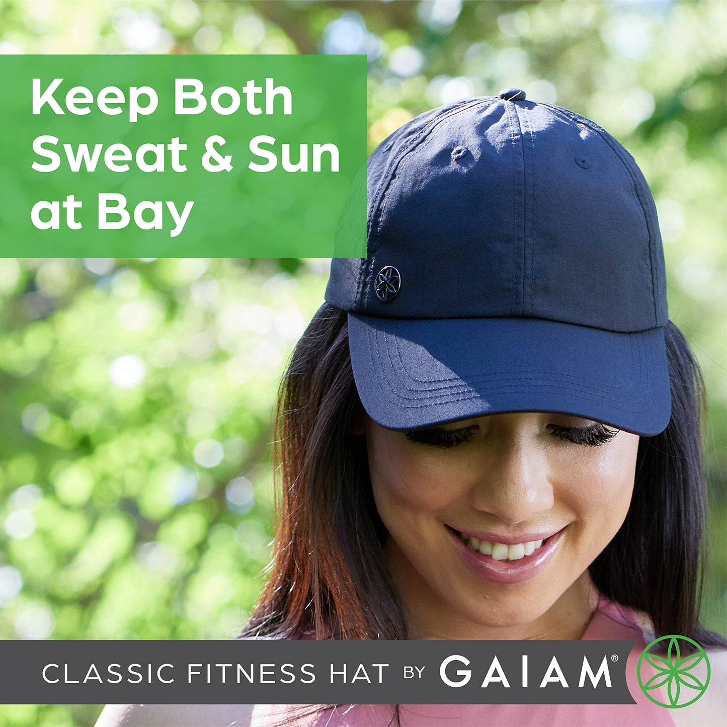 Gaiam Classic Fitness Hat, Ponytail Cap, Women (Black)