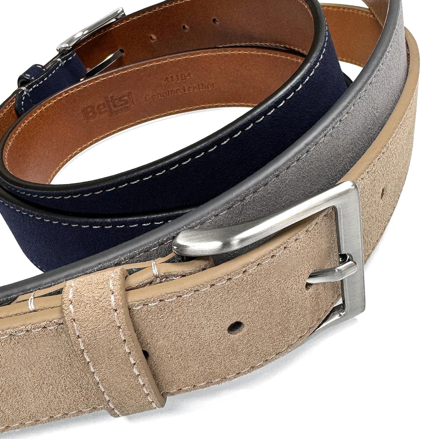 Belts.com 41104 Suede Belt Genuine Suede Leather Casual Jean Belt 1-1/2"(38mm) Wide (Taupe, 32)